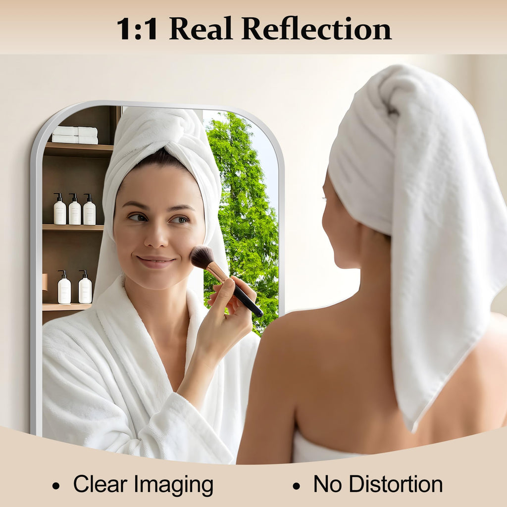 Bathroom Mirror, 30x30 inch Silver Square Wall Mounted Mirror with Thin Frame, Bathroom Vanity Mirrors for Over Sink