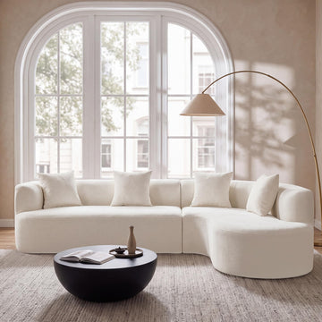 116.5 Inch Boneless Curved Cloud Sectional Sofa, Oversized L Shaped 4 Seater Chenille Modular Couch with High