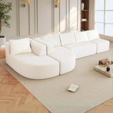 144" Sectional Couches for Living Room, Comfy U-Shaped Cloud Couch with Chaise Lounge, Modern Deep Seat Boneless Sofa