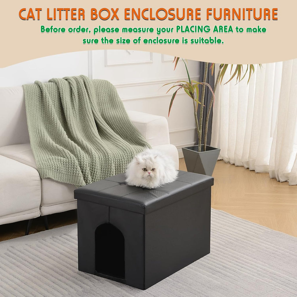 Cat Litter Box Enclosure Furniture Odor Control, Large