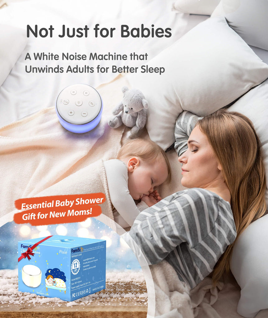 Rechargeable White Noise Sound Machine Baby with Night Light