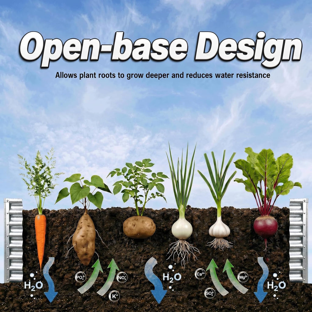 8x2x2FT Galvanized Raised Garden Beds Outdoor,Planter Raised Beds for Gardening, Vegetables, Flowers,Large Metal