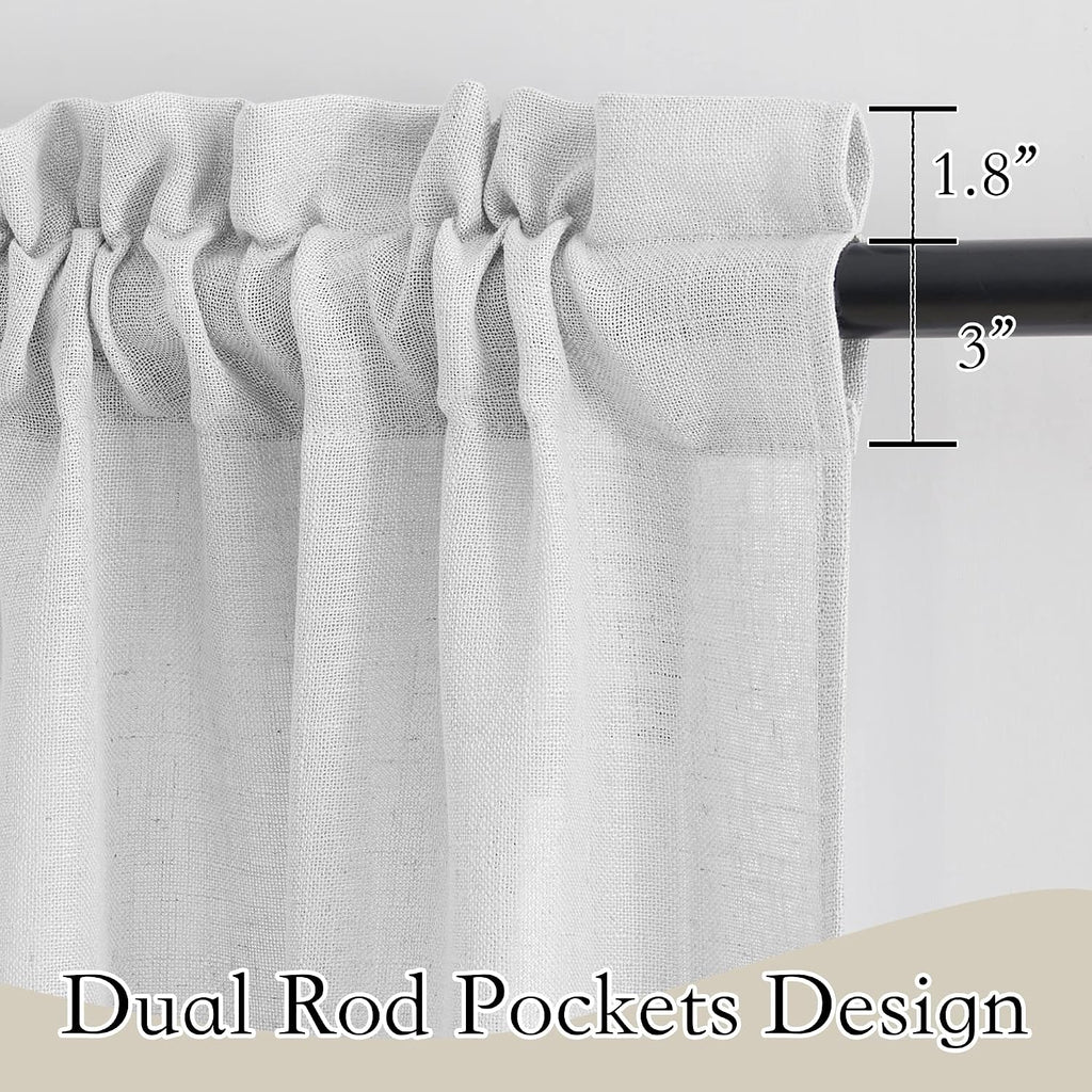 Short Kitchen Valances and Curtain (Set of 2 Panels) Set for Small Windows