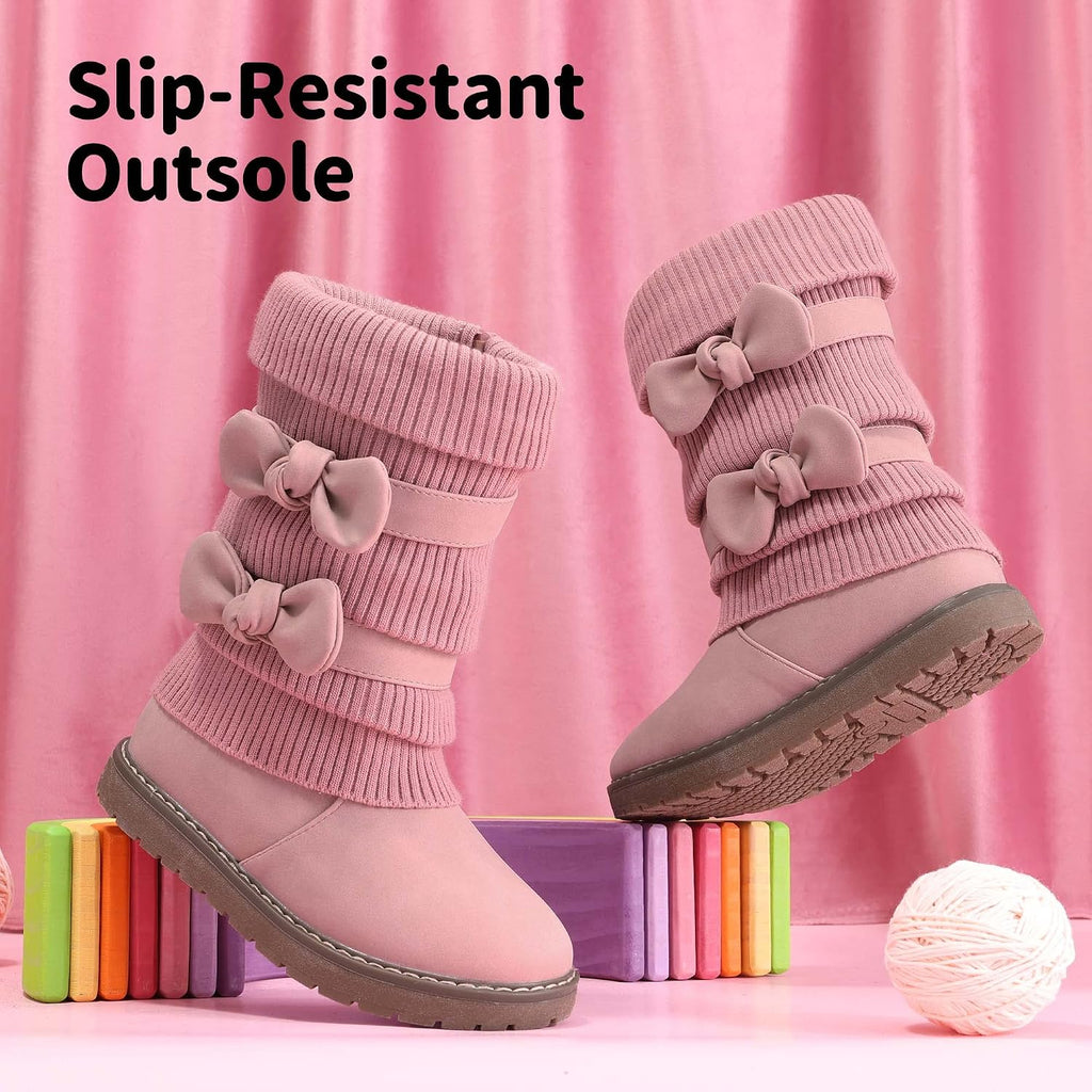 Girls Winter Mid Calf Snow Boots