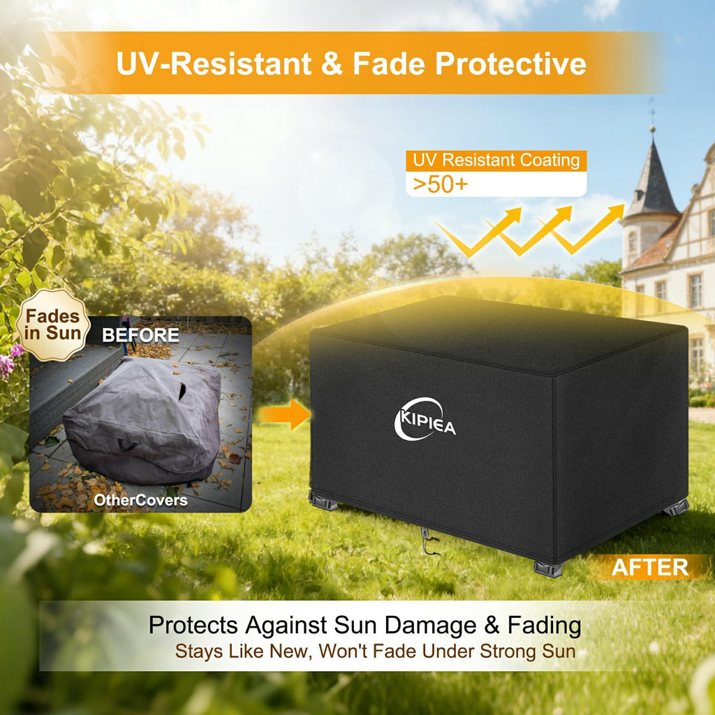 Rectangular Fire Pit Cover 42x24 inch - Upgraded 600D Heavy Duty, 100% Waterproof, UV & Tear Resistant, Propane Fire