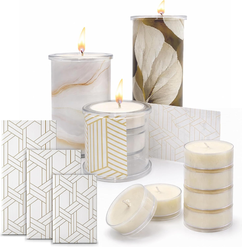 Decorative Candle Holder Set of 3, Table Centerpiece Candle Decor Decor Candles, Reusable Pillar Candle Alternative
