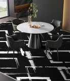 Black Modern Geometric Area Rug 8x10