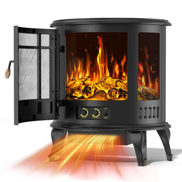 25" Electric Fireplace Heater, 1500W Freestanding Electric Fireplace Stove