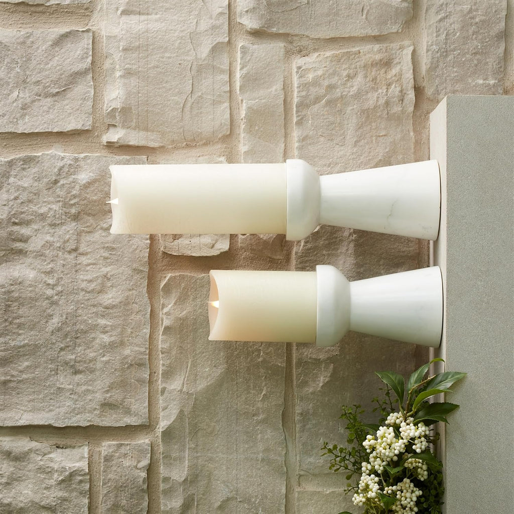 Marble Candle Holders Set of 2-6" & 7.5" Taper Candle Holders - Modern Home Decor