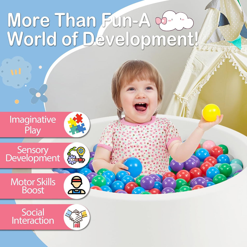 47.2" x 15.7" Foam Ball Pit for Toddlers, Baby Round Balls Pool for Babies 1-3, Kids Play Ball Pits for Boys