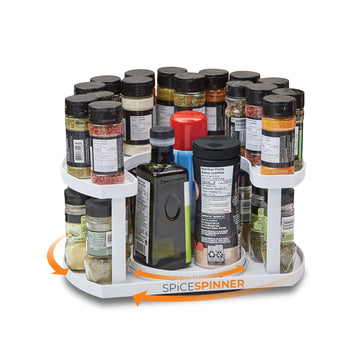 Spice Spinner Two-Tiered Spice Organizer & Holder That Saves Space, Keeps Everything Neat, Organized & Within Reach
