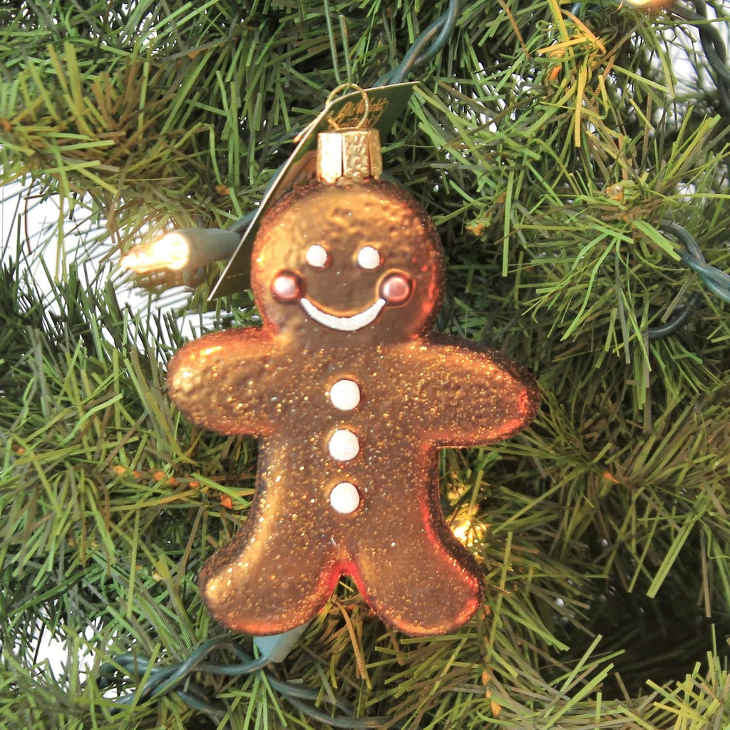 Gingerman Glass Blown Ornament, Handcrafted Holiday Decoration, Gingerbread Collection