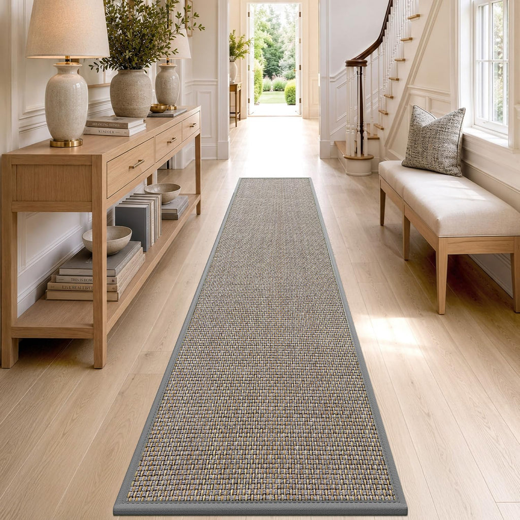 Ultra Th Runner Rug 28x144, Non Slip Entryway Rugs, Grey