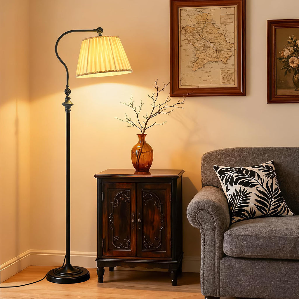 Linen Fabric Floor Lamp with Remote and Bluetooth Dimming