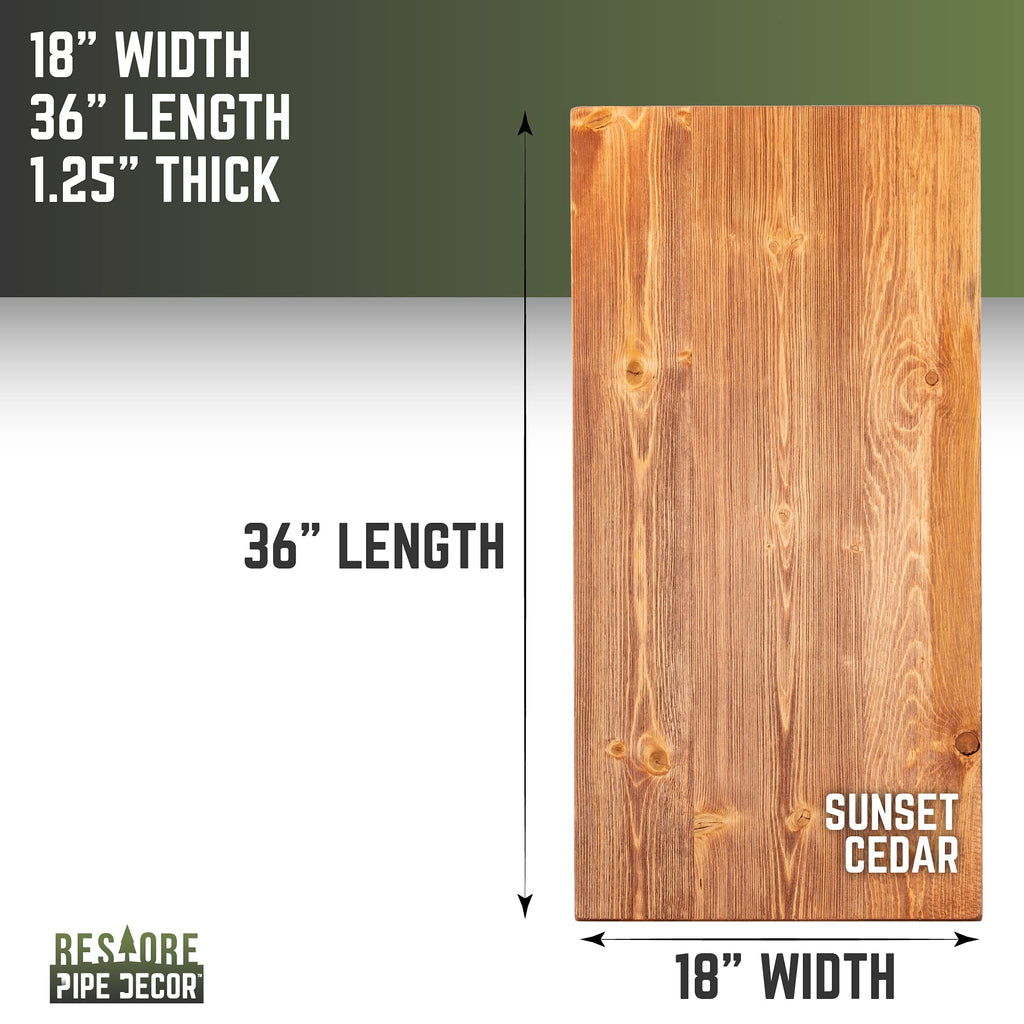 Restore Solid Wood Coffee Table Top 18 in. x 36 in. x 1.25 in. Reclaimed Ponderosa Pine in Sunset Cedar