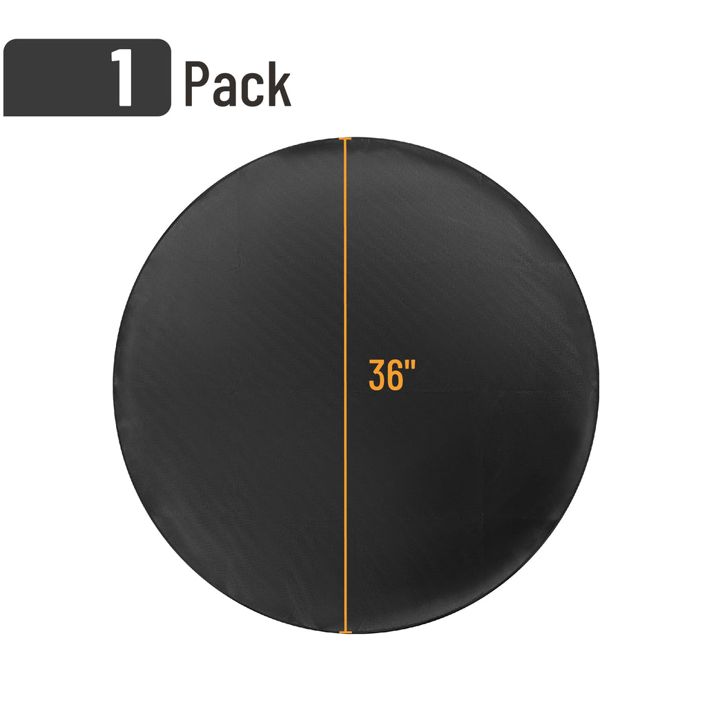 Round Fire Pit Mat, 36", Black Double-Sided Fireproof Design, Reusable, Portable, 3 Layers, Waterproof & Easy to