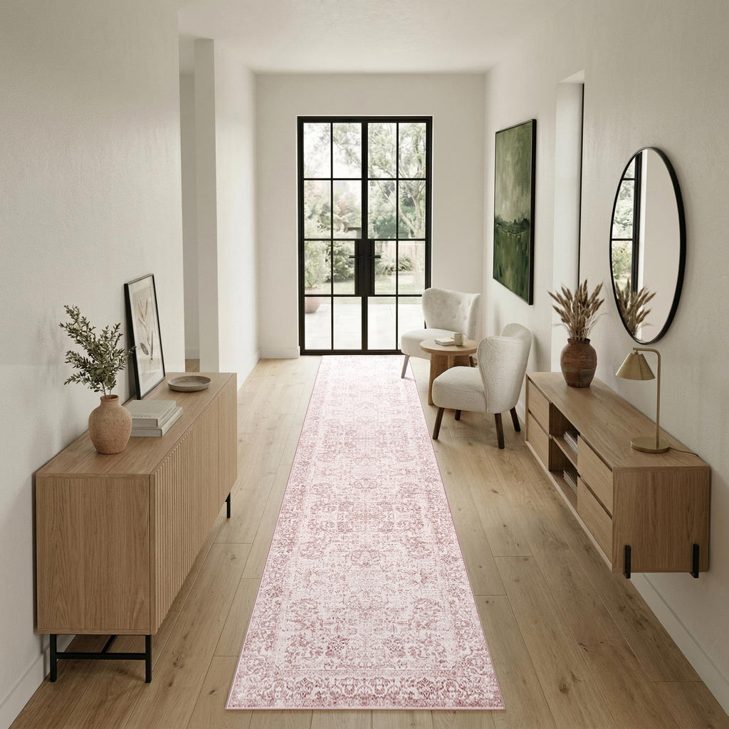 2x10 Pink Vintage Runner Rug s Kitchen