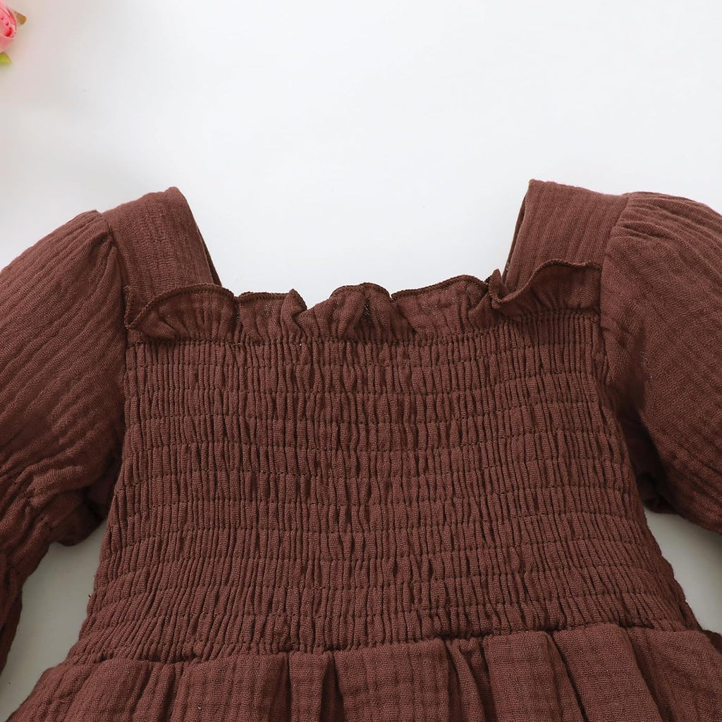 Baby Girl Clothes Long Sleeve Romper Dress Fall Outfit with Headband