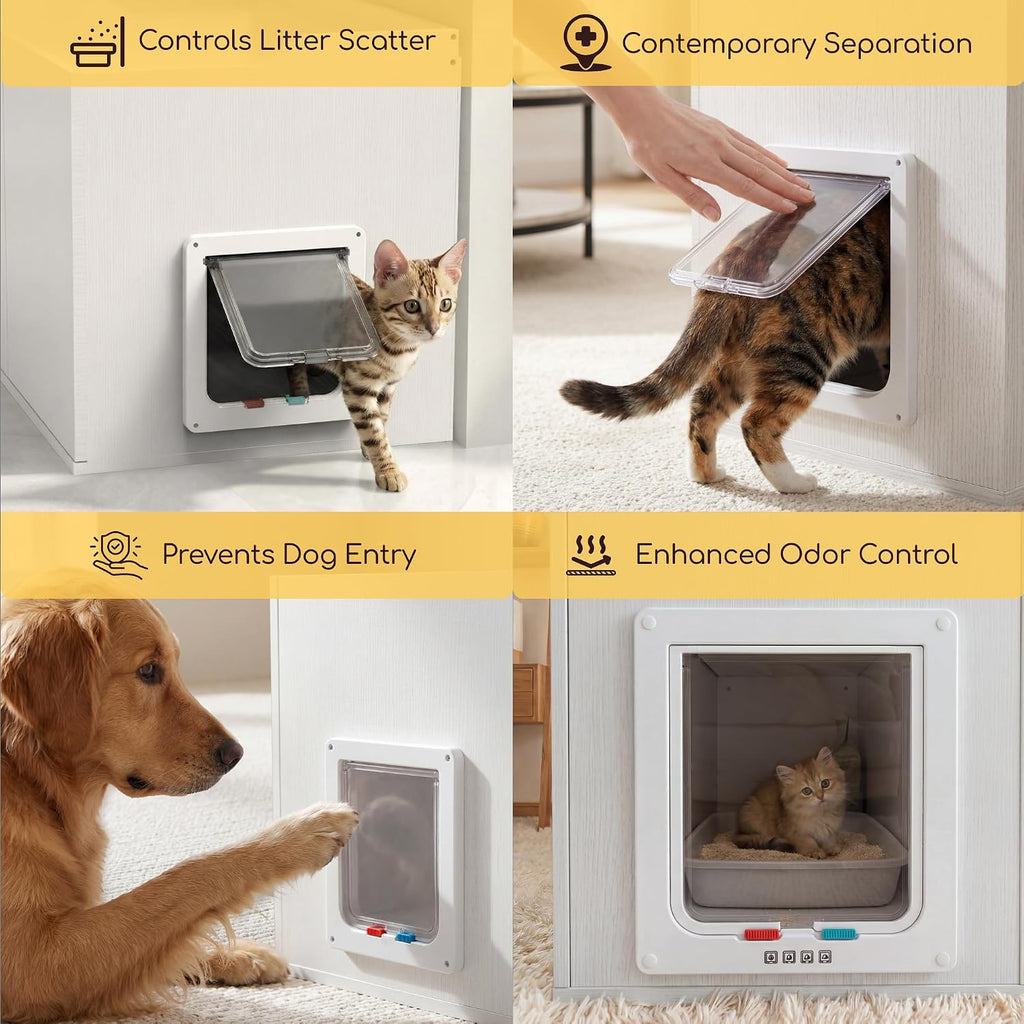 31.5" Cat Litter Box Enclosure Furniture with Door