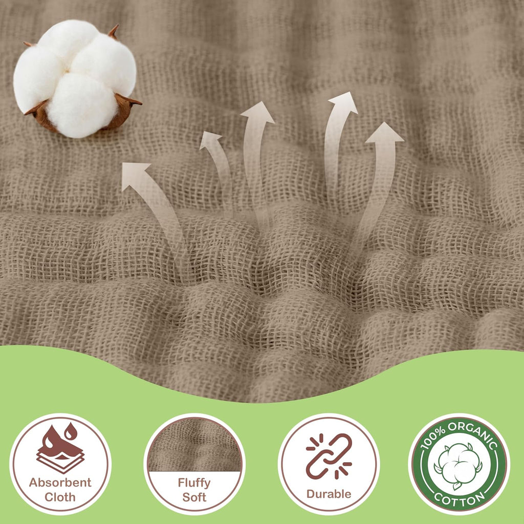 100% Organic Cotton 2 PK Muslin Baby Hooded Towel Toddler 32x32