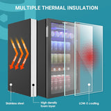 Beverage Refrigerator Cooler, 125 Can Mini Fridge with Glass Door for Soda Beer 