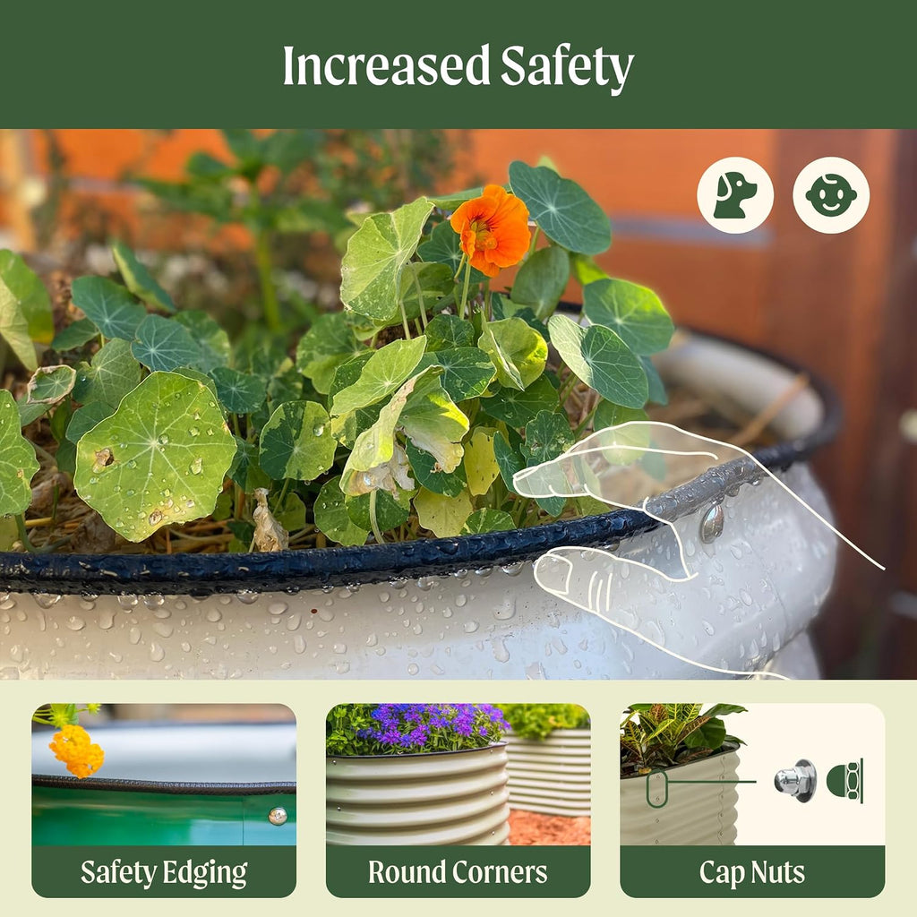 Garden 26" Extra Tall Raised Garden Bed Kits, 9 in 1 Modular Raised Planter Box for Vegetables Flowers Fruits Oval