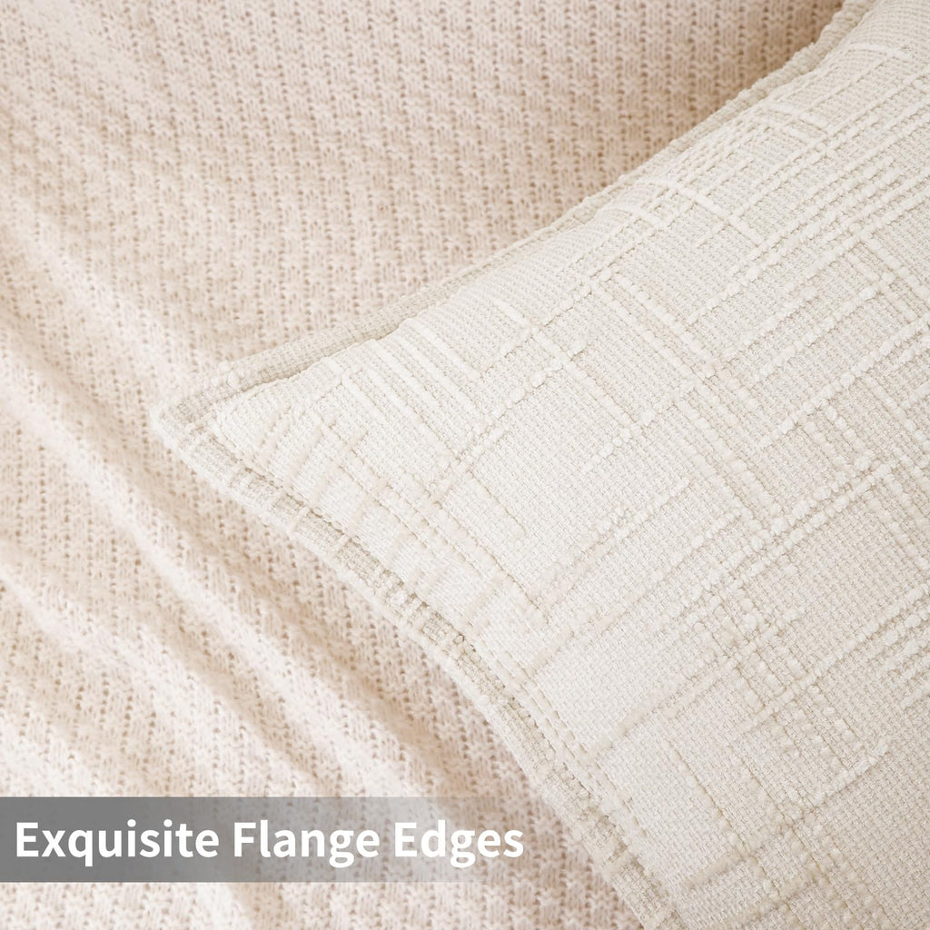 Chenille Throw Pillow Covers 18x18 Inch, Soft Woven Texture, Set of 2