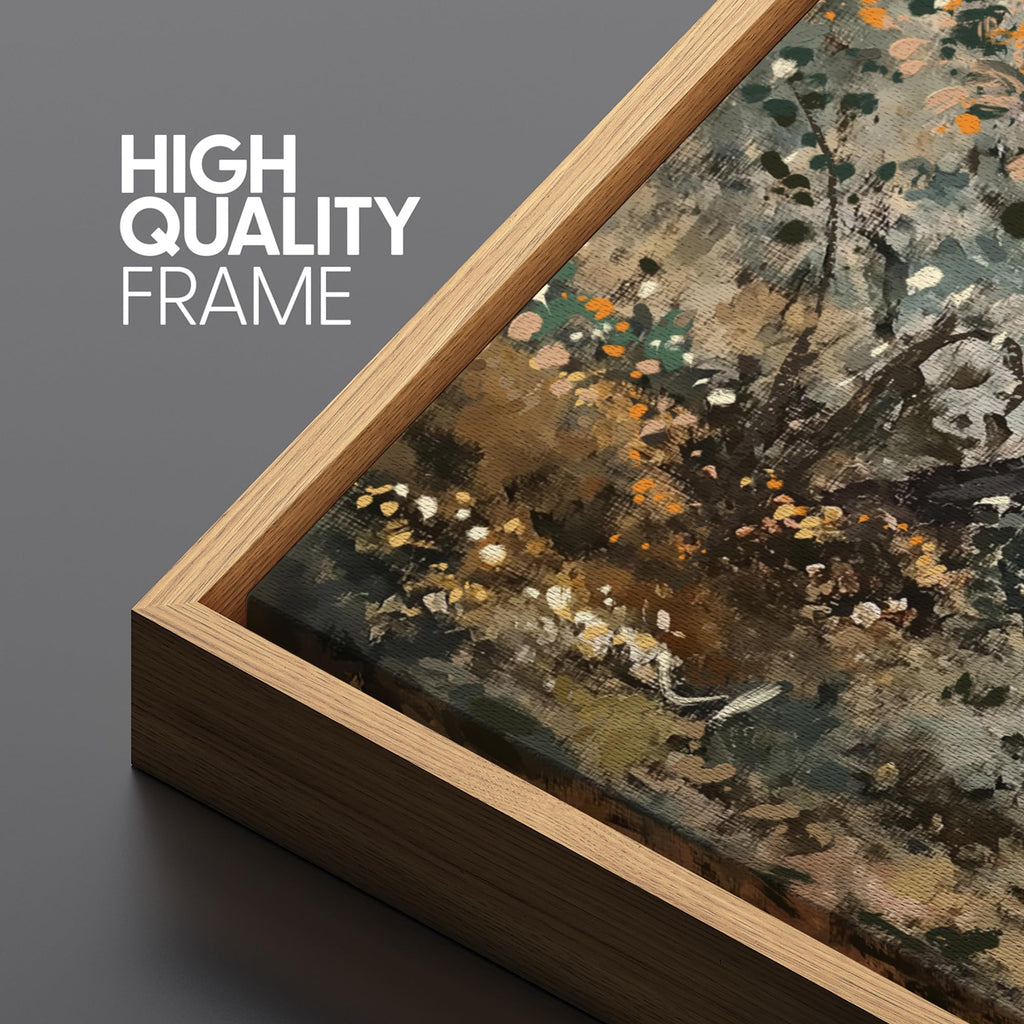 Extra Large Framed Canvas Print Wall Art Tranquil Forest Lake Impressionist Nature Landscape Illustrations Modern Art