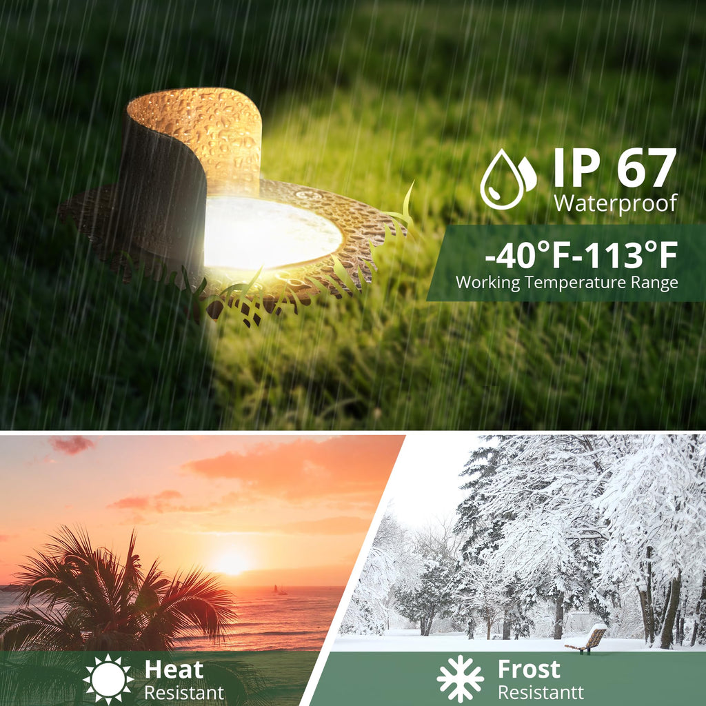 LED Brass Well Lights, 12V IP67 Waterproof Outdoor In Ground Light with MR16 Bulb and Swival Base, Low Voltage