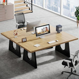 70.86-Inch Executive Desk, Large Computer Office Desk with Double Wood Pedestal