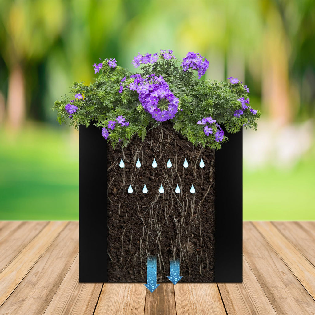 Steel Planter Box 20"x20"x21", Large Square Metal Planter Box
