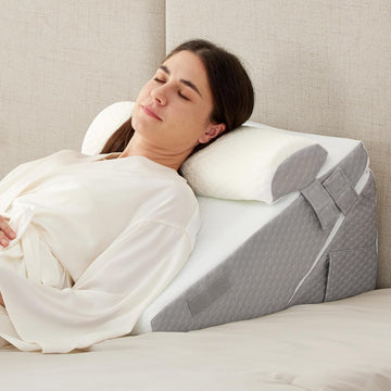 Wedge Pillow Set for After Surgery, 3PCS Adjustable 9&12 Inch Bed Wedge Pillow for Sleeping, Incline Pillow Wedge for