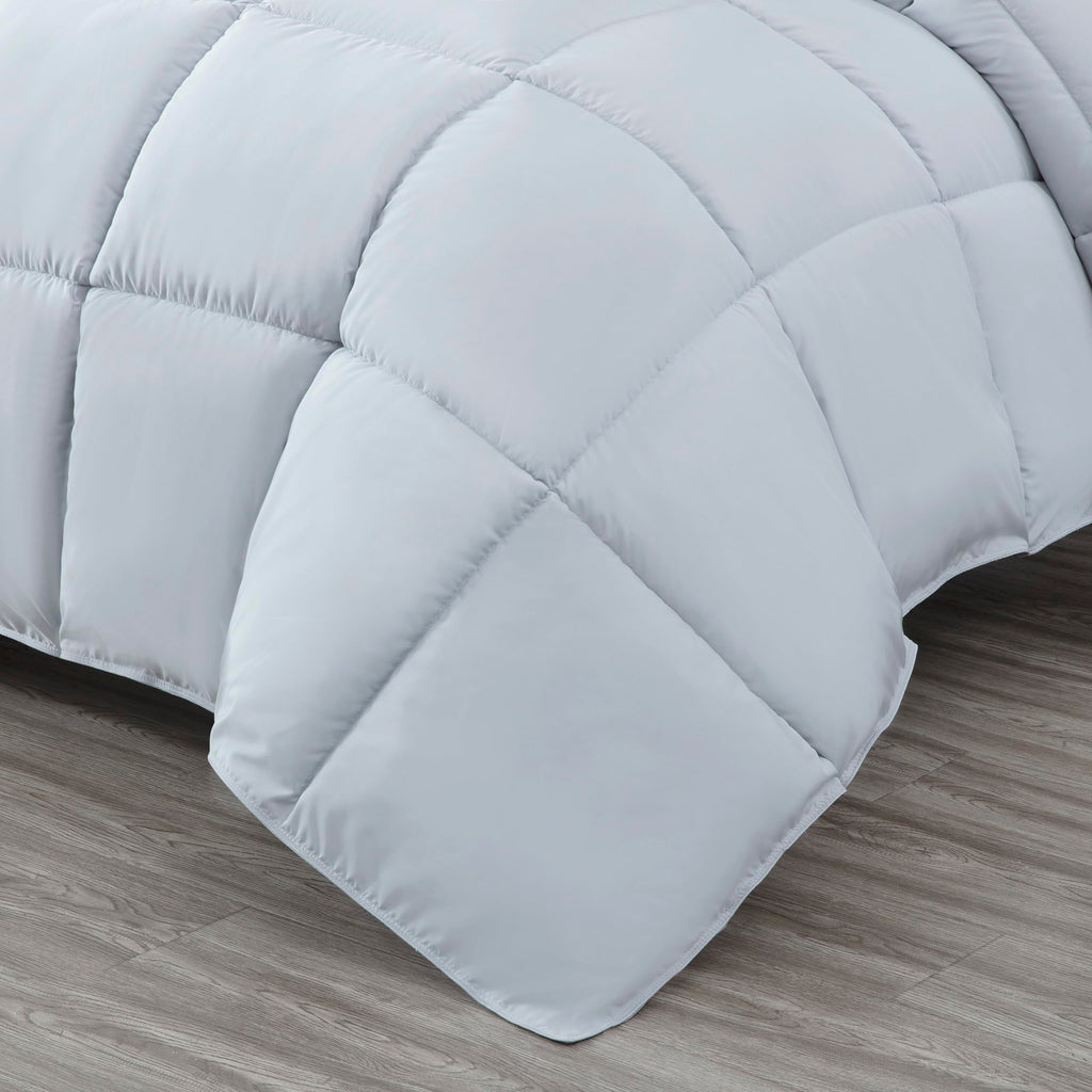 All Season Queen Size Down Alternative Comforter - Plush Microfiber Fill - Box Stitch Quilted - Duvet Insert with