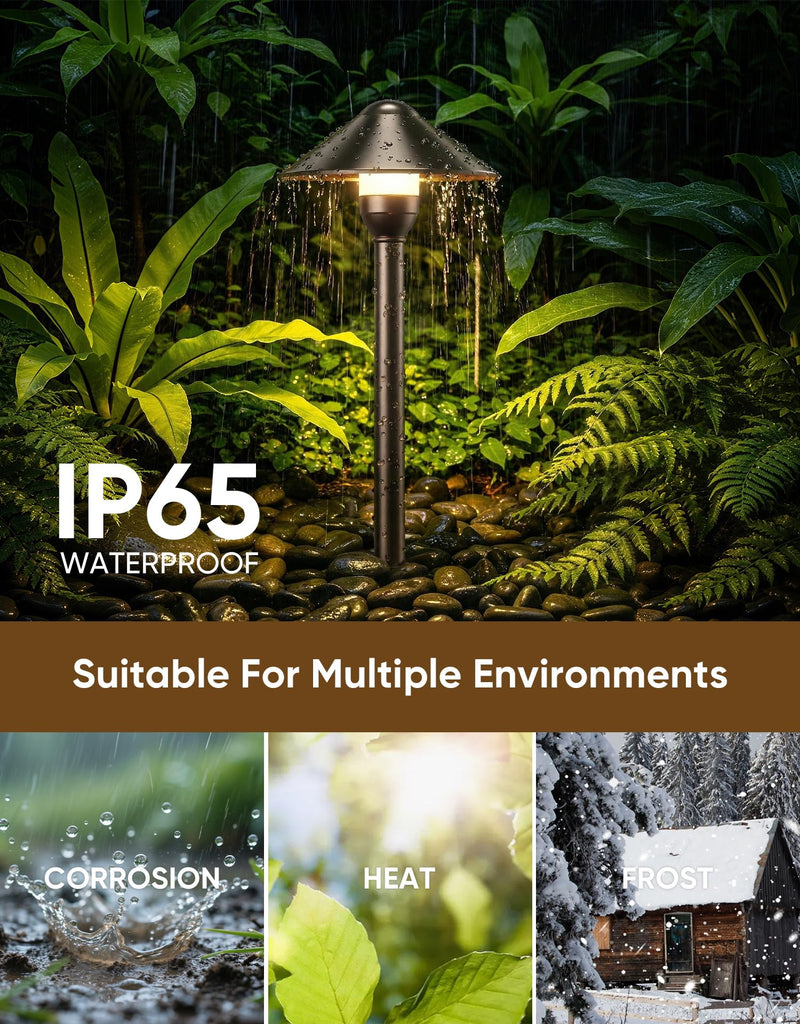 Low Voltage Pathway Lights with G4 3W 3000K Bulbs 6-Pack, ORB Aluminum