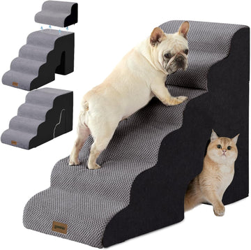 Dog Ramp for High Beds with Tunnel, 29" H 6 Steps for Large Dog
