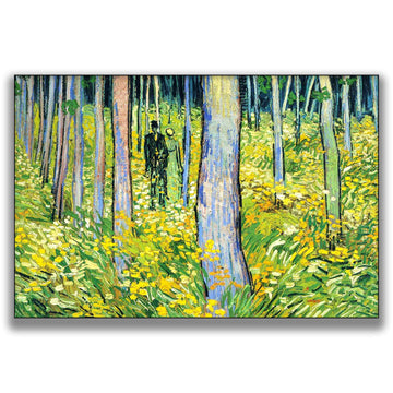 Vincent Van Gogh Canvas Wall Art Undergrowth With Two Figures Poster - Van Gogh Vintage Poster Print Room Aesthetic