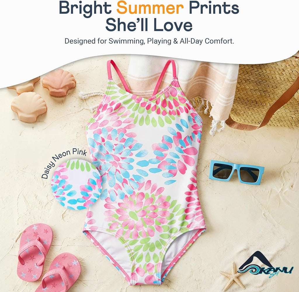 Surf Girls Daisy Beach Sport One Piece Swimsuit