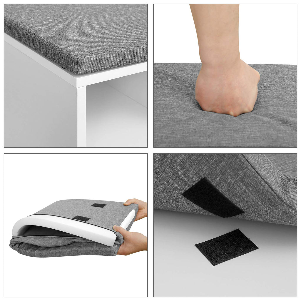 Shoe Bench with Cushion, Storage Bench, 10 Compartments