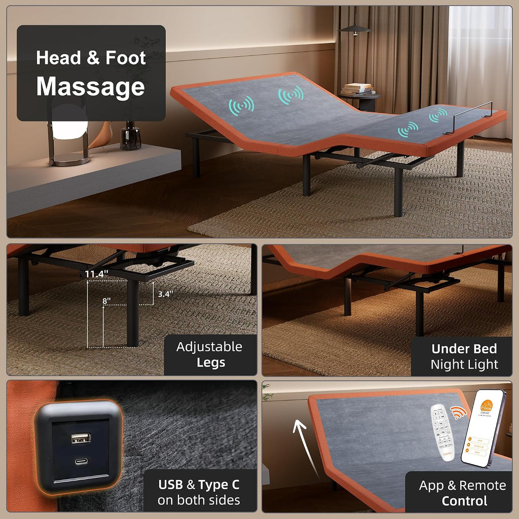 Queen Adjustable Bed with 14" Hybrid Matt, 3000 Series - Set of 28