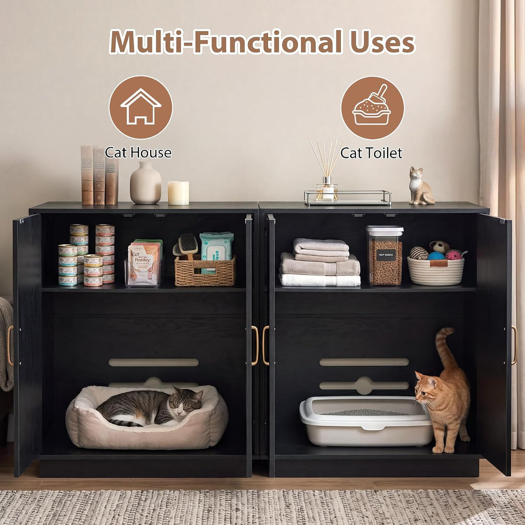 30.9'' Litter Box Enclosure Furniture- Hidden Storage