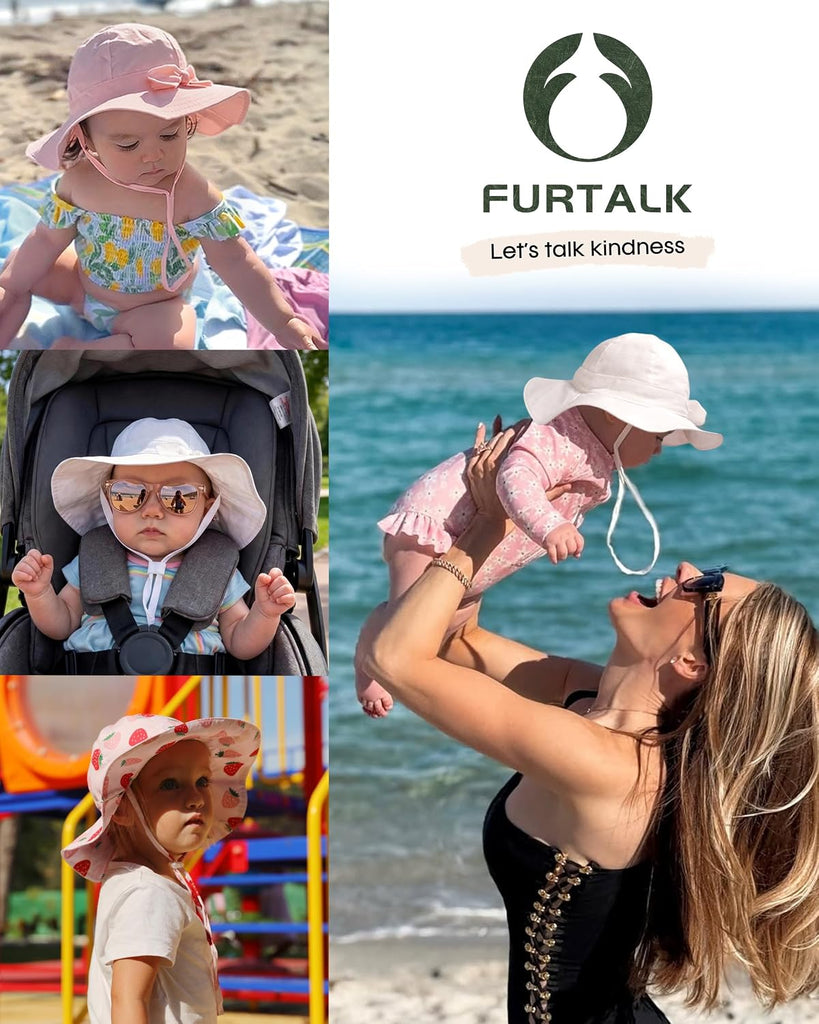 Baby Sun Hat Toddler Beach Hats with UPF 50+ Sun Protection Wide Brim Girls Bucket Hat