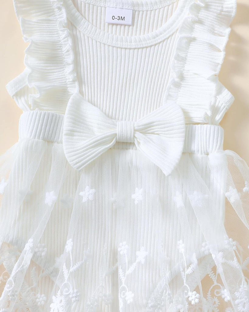 Baby Girl Lace Romper Infant Summer Boho Flower Tulle Dress Party Gifts Photography Outfits