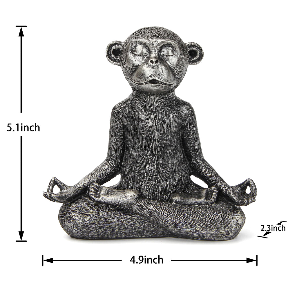 Monkey Meditation Yoga Decor Zen Monkey Statue Decoration