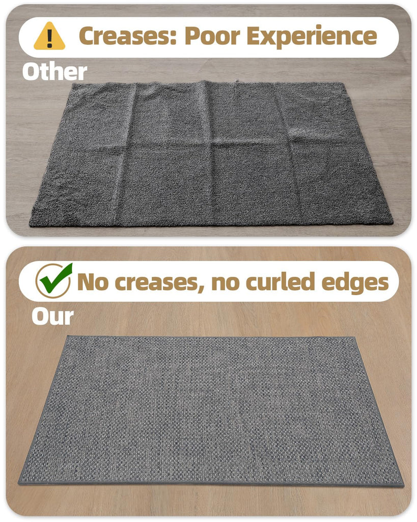 Ultra-Thin Indoor Door Mat Entrance, 32"x48"Heather LightGrey