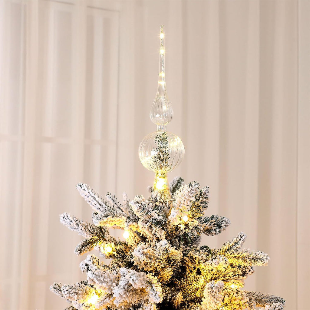 12" Mercury Glass Christmas Tree Topper,Classic,Transparent