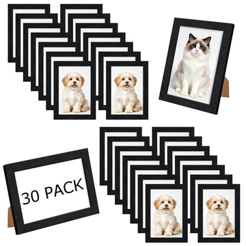 4x6 Picture Frame Set of 30, Bulk Black Photo Frames for 4x6 Photos