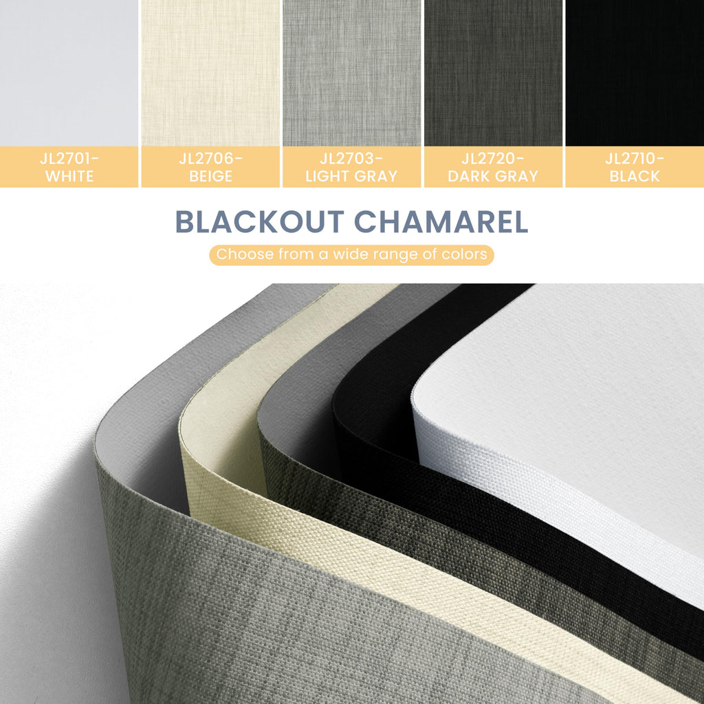 Motorized Roller Blinds - Blackout Chamarel Fabric Smart Electric Shades with Remote, Compatible with Alexa/Google