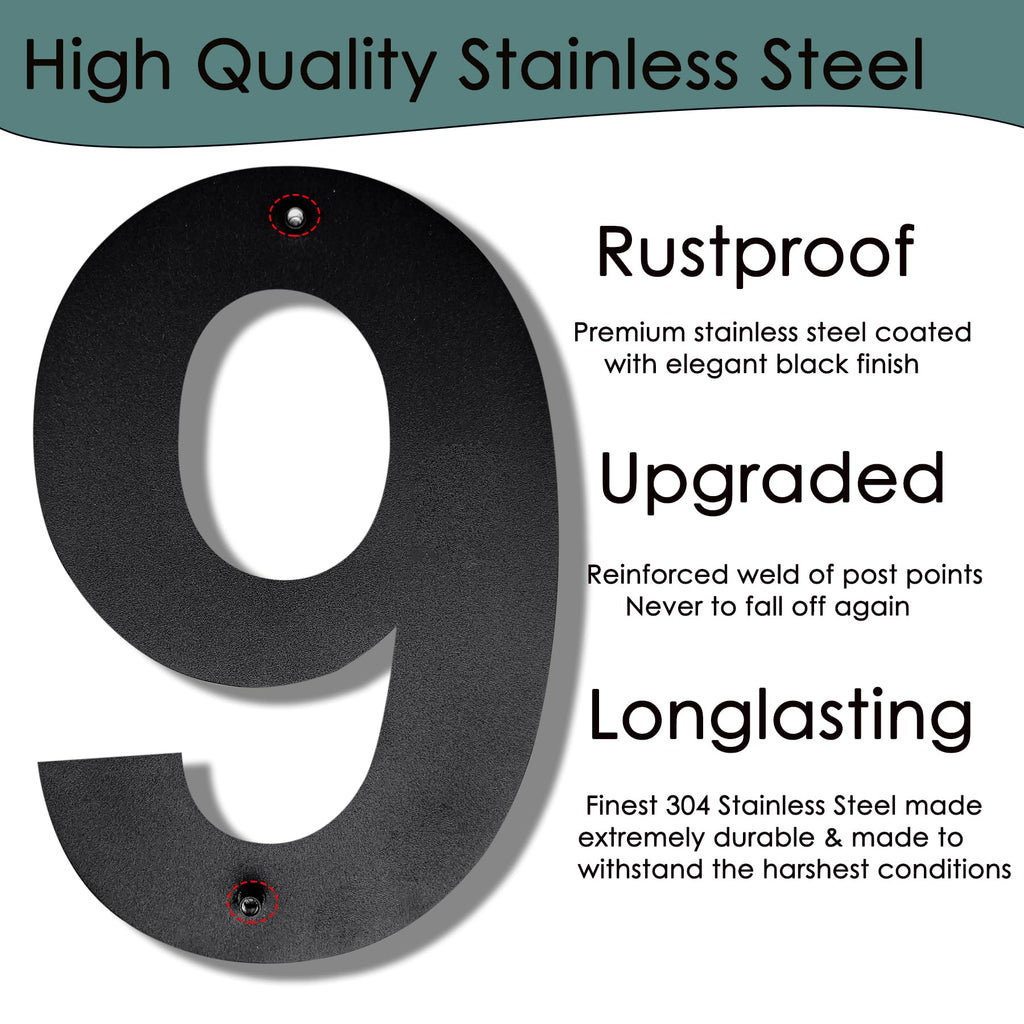 Modern House Letters for Outside-12 Inch High Stainless Steel Home Address Letter/Floating Appearance/Easy to