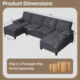 U-Shaped Sectional Couches for Living Room