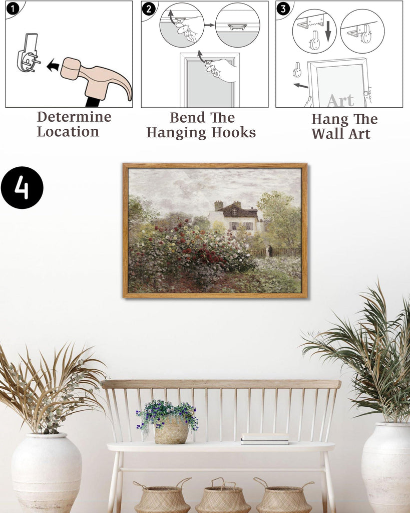 Monet Garden Horizontal Framed Wall Art, 16 x 24 Inch